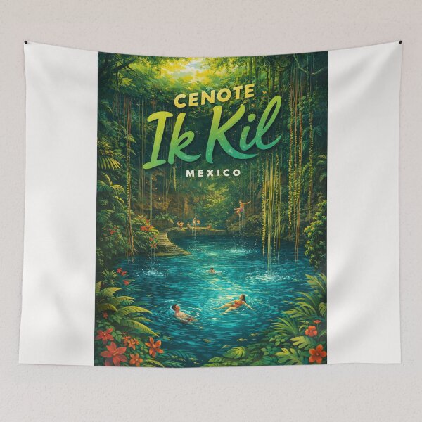 Item preview, Cenote Ik Kil in Yucatán, Mexico – Sacred Mayan Sinkhole Surrounded by Lush Jungle and Hanging Vines near Chichén Itzá designed and sold by Places On Earth.