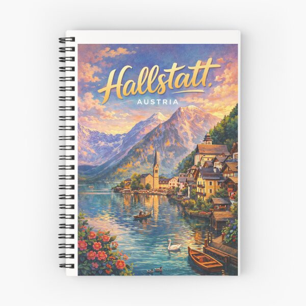 Item preview, Hallstatt Village on Lake Hallstättersee – Alpine Lakeside Scene with Austrian Architecture and Dachstein Mountains designed and sold by Places On Earth.