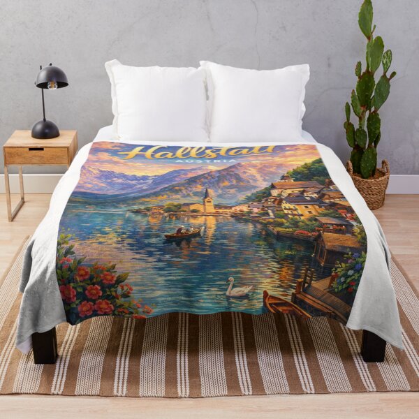 Item preview, Hallstatt Village on Lake Hallstättersee – Alpine Lakeside Scene with Austrian Architecture and Dachstein Mountains designed and sold by Places On Earth.