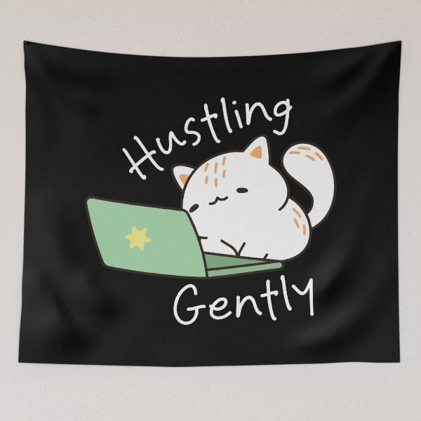 Item preview, Hustling Gently - Minimalist Mindfulness & Soft Life Quote designed and sold by Verse & Vibes.