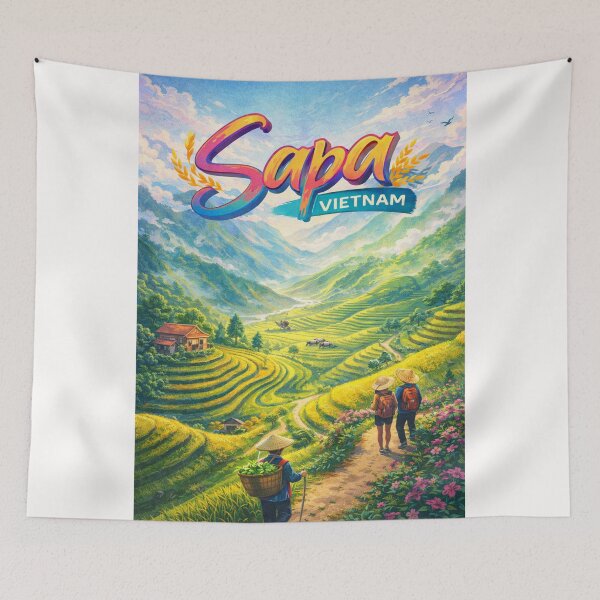 Item preview, Sapa Vietnam – Terraced Rice Fields in the Hoàng Liên Mountains with Hmong Villages and Scenic Hiking Trails designed and sold by Places On Earth.