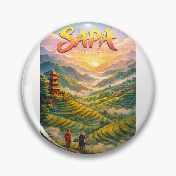 Item preview, Sunrise Over Sapa Vietnam – Mountain Temples and Misty Rice Terraces in the Highlands of Lào Cai Province designed and sold by Places On Earth.