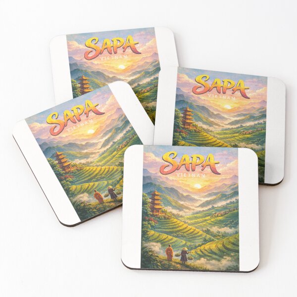 Item preview, Sunrise Over Sapa Vietnam – Mountain Temples and Misty Rice Terraces in the Highlands of Lào Cai Province designed and sold by Places On Earth.