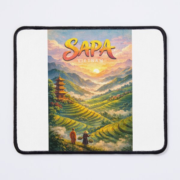 Item preview, Sunrise Over Sapa Vietnam – Mountain Temples and Misty Rice Terraces in the Highlands of Lào Cai Province designed and sold by Places On Earth.