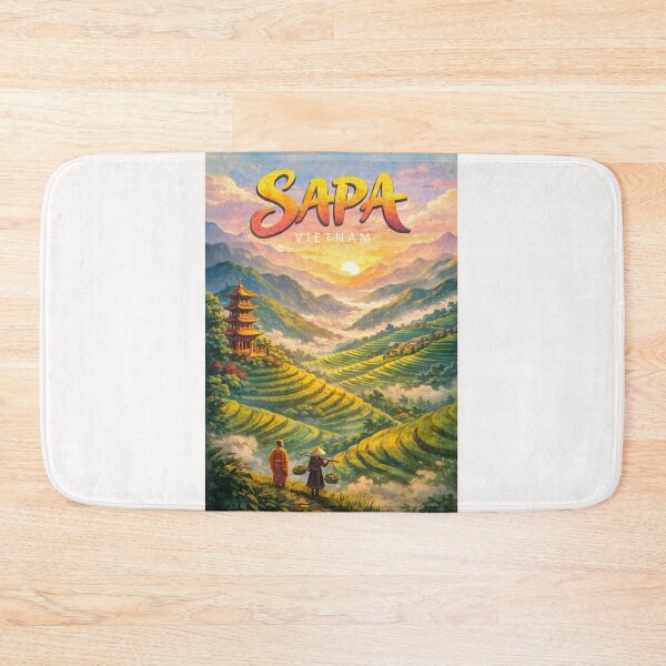 Item preview, Sunrise Over Sapa Vietnam – Mountain Temples and Misty Rice Terraces in the Highlands of Lào Cai Province designed and sold by Places On Earth.