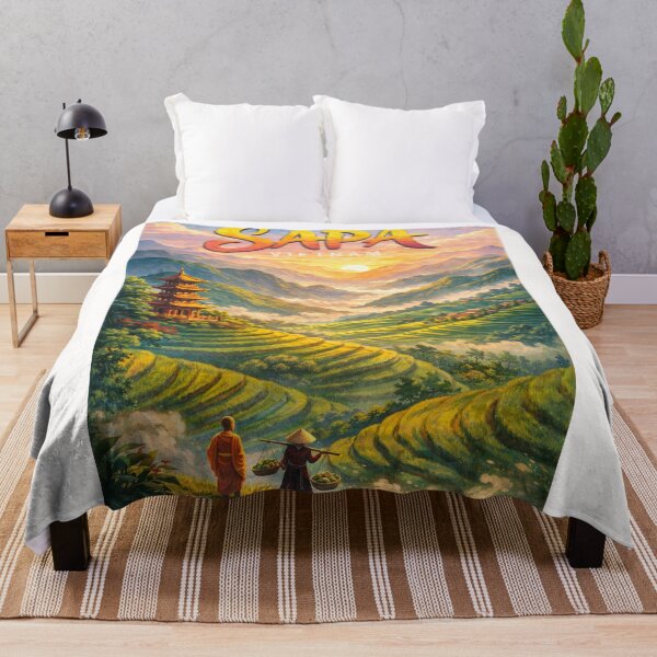 Item preview, Sunrise Over Sapa Vietnam – Mountain Temples and Misty Rice Terraces in the Highlands of Lào Cai Province designed and sold by Places On Earth.