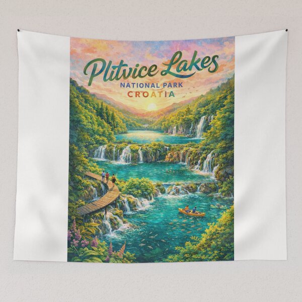Item preview, Plitvice Lakes National Park in Croatia – Waterfalls, Wooden Walkways, and Turquoise Lakes in a Forested Paradise designed and sold by Places On Earth.