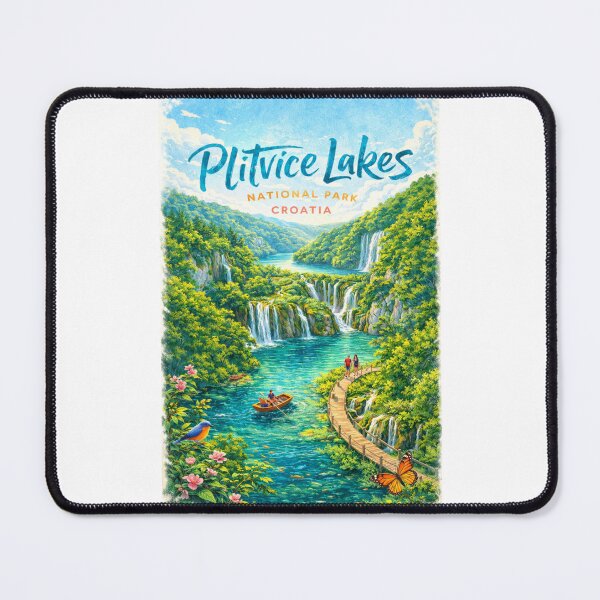 Item preview, Plitvice Lakes Croatia – Waterfall Cascades and Wooden Pathways in Croatia’s Premier National Park and UNESCO Site designed and sold by Places On Earth.