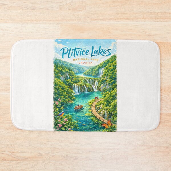 Item preview, Plitvice Lakes Croatia – Waterfall Cascades and Wooden Pathways in Croatia’s Premier National Park and UNESCO Site designed and sold by Places On Earth.