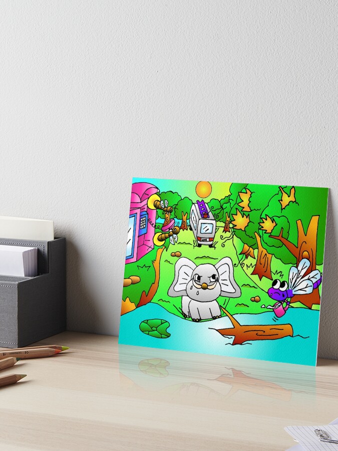 Cartoon elephant to putting out fire Cartoon elephant to putting out fire