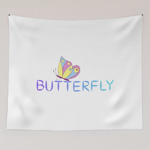 Item preview, Butterfly Word Art - Cute Butterfly with Gradient "BUTTERFLY" Letters designed and sold by Love3Happy.