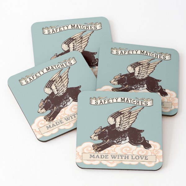 Item preview, Flying Bear Vintage Safety Matchbox Label designed and sold by Corinne Alexa Jackson.