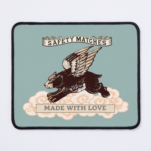 Item preview, Flying Bear Vintage Safety Matchbox Label designed and sold by Corinne Alexa Jackson.