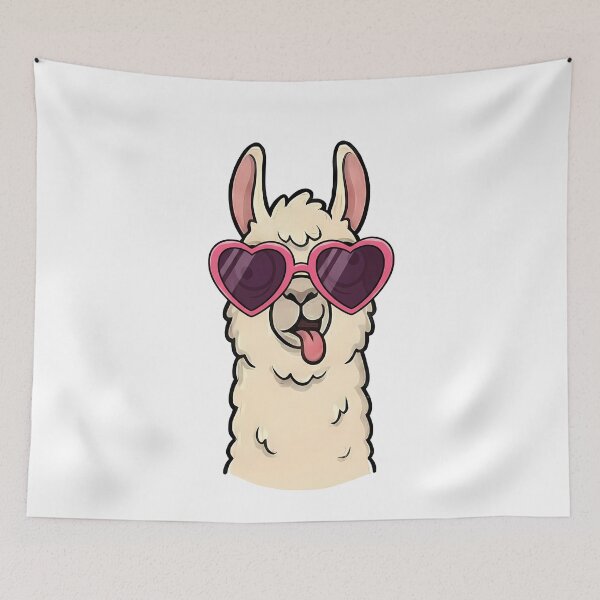 Item preview, Cute Llama Pink Heart Sunglasses Funny designed and sold by k3rstman1.