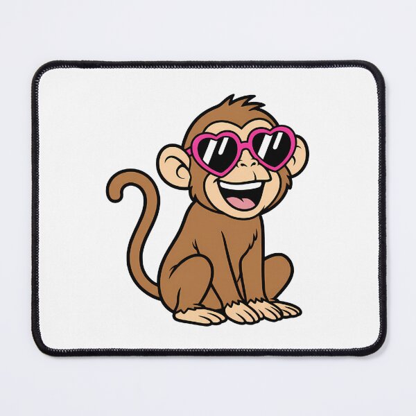 Item preview, Cute Smiling Monkey Pink Heart Sunglasses designed and sold by k3rstman1.