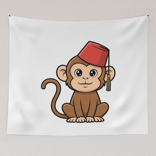 Item preview, Cute Monkey Wearing Red Fez Hat designed and sold by k3rstman1.