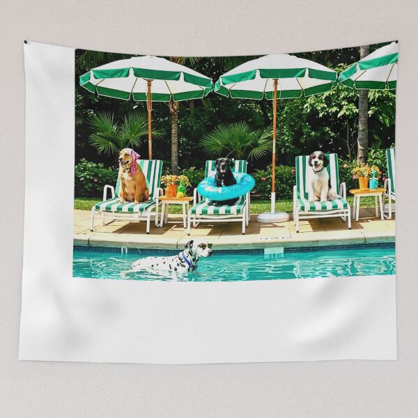 Artikelvorschau, Hunde am Pool entworfen und verkauft von Leezimmer.