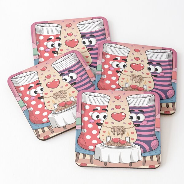 Item preview, Sole Mates Spaghetti Date | Cute Socks Valentine's Romance designed and sold by Midnight Veil Designs.