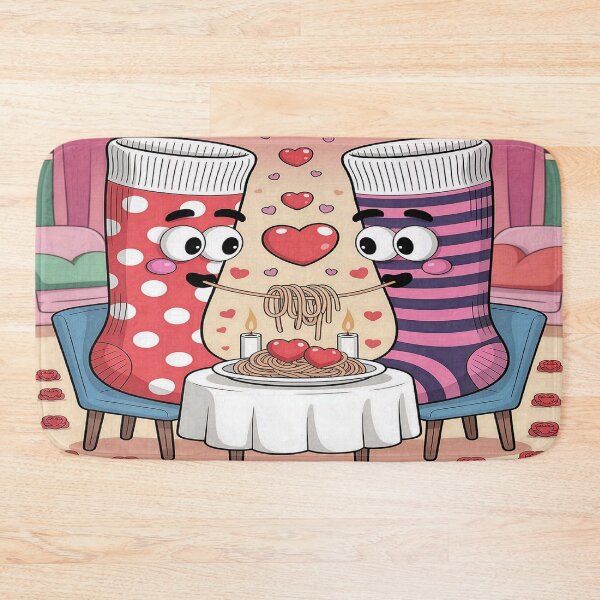 Item preview, Sole Mates Spaghetti Date | Cute Socks Valentine's Romance designed and sold by Midnight Veil Designs.
