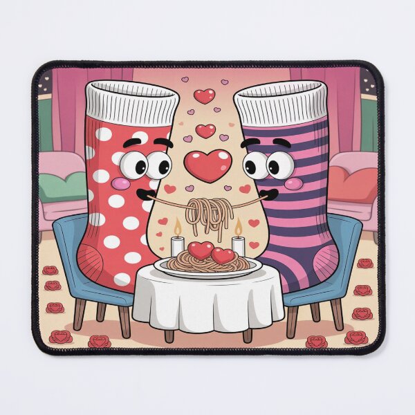 Item preview, Sole Mates Spaghetti Date | Cute Socks Valentine's Romance designed and sold by Midnight Veil Designs.