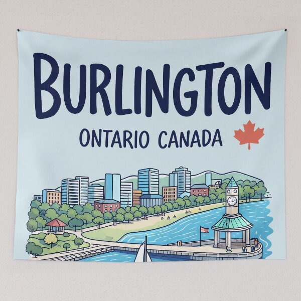Item preview, Burlington Ontario Canada Cute Color Landscape Skyline designed and sold by HowToCanadian.