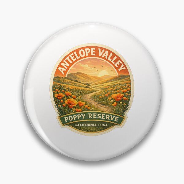 Item preview, Antelope Valley California Poppy Reserve at Sunset – Wildflower Trail through Rolling Hills in Lancaster, Mojave Desert, California designed and sold by Places On Earth.