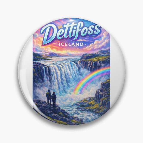 Item preview, Dettifoss Waterfall Sunset in Northeast Iceland – Rainbow Mist Over Jökulsárgljúfur in Vatnajökull National Park designed and sold by Places On Earth.