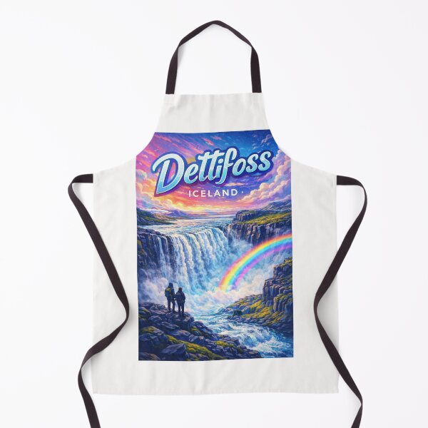 Item preview, Dettifoss Waterfall Sunset in Northeast Iceland – Rainbow Mist Over Jökulsárgljúfur in Vatnajökull National Park designed and sold by Places On Earth.