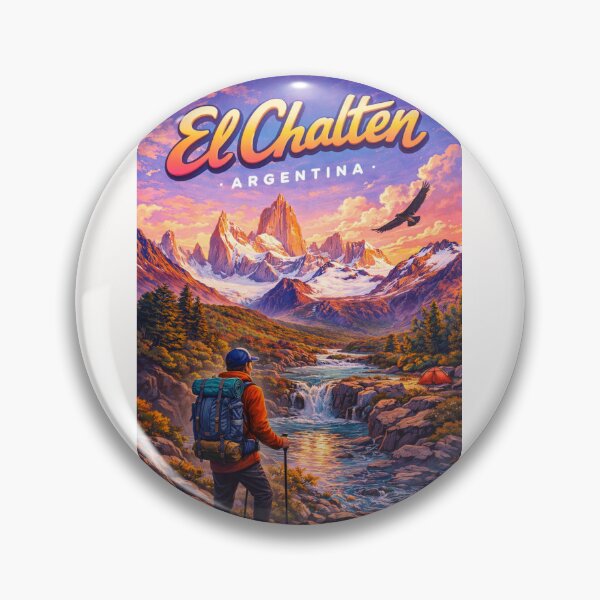 Item preview, El Chaltén Hiking Viewpoint in Santa Cruz, Argentina – Mount Fitz Roy and Río de las Vueltas at Sunrise in Los Glaciares designed and sold by Places On Earth.