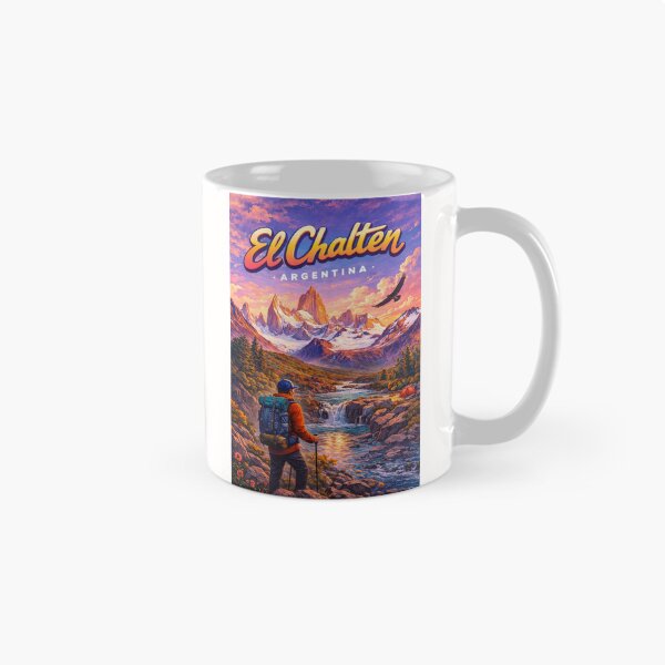 Item preview, El Chaltén Hiking Viewpoint in Santa Cruz, Argentina – Mount Fitz Roy and Río de las Vueltas at Sunrise in Los Glaciares designed and sold by Places On Earth.