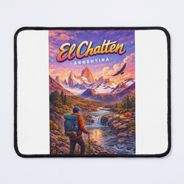 Item preview, El Chaltén Hiking Viewpoint in Santa Cruz, Argentina – Mount Fitz Roy and Río de las Vueltas at Sunrise in Los Glaciares designed and sold by Places On Earth.