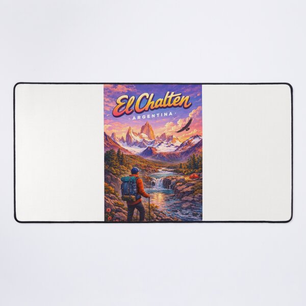 Item preview, El Chaltén Hiking Viewpoint in Santa Cruz, Argentina – Mount Fitz Roy and Río de las Vueltas at Sunrise in Los Glaciares designed and sold by Places On Earth.