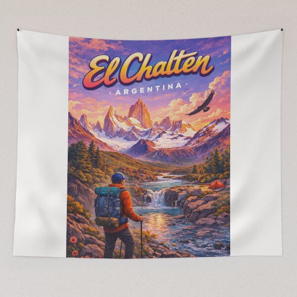 Item preview, El Chaltén Hiking Viewpoint in Santa Cruz, Argentina – Mount Fitz Roy and Río de las Vueltas at Sunrise in Los Glaciares designed and sold by Places On Earth.