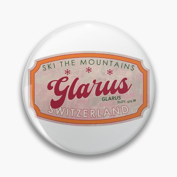 Item preview, Glarus, Switzerland, Glarus, Ski, textured skiing badge designed and sold by Wanderful-roads.