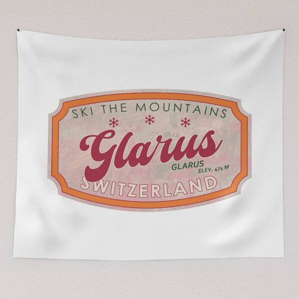 Item preview, Glarus, Switzerland, Glarus, Ski, textured skiing badge designed and sold by Wanderful-roads.