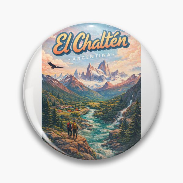 Item preview, El Chaltén Village Panorama – Fitz Roy Range, Patagonian River Valley, and Alpine Trails in Southern Argentina designed and sold by Places On Earth.