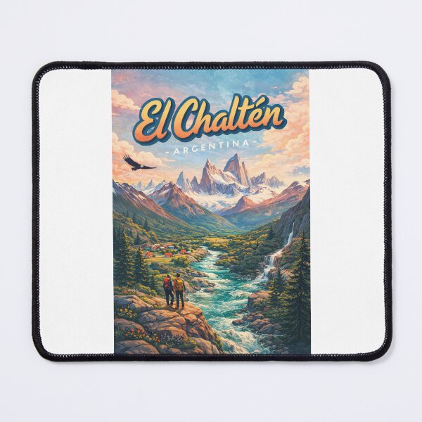 Item preview, El Chaltén Village Panorama – Fitz Roy Range, Patagonian River Valley, and Alpine Trails in Southern Argentina designed and sold by Places On Earth.