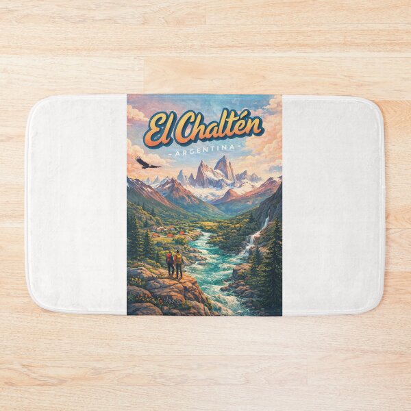Item preview, El Chaltén Village Panorama – Fitz Roy Range, Patagonian River Valley, and Alpine Trails in Southern Argentina designed and sold by Places On Earth.