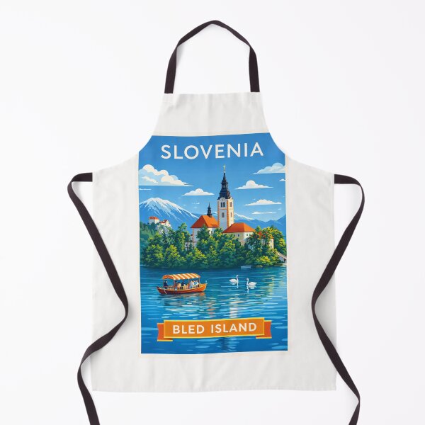 Item preview, Bled Island in Lake Bled, Slovenia – Pilgrimage Church and Pletna Boat with Julian Alps in the Background designed and sold by Places On Earth.