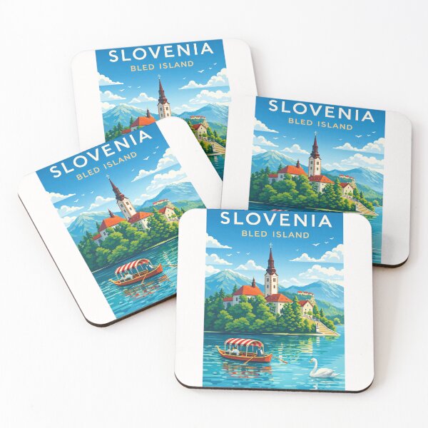 Item preview, Lake Bled and Bled Island – Julian Alps View with Pilgrimage Church and Traditional Boats in Triglav National Park, Slovenia designed and sold by Places On Earth.