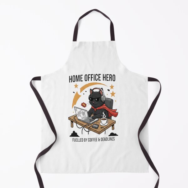 Artikelvorschau, Homeoffice-Held – Lustige schwarze Katze bei der Arbeit entworfen und verkauft von HomeOfficeHero.