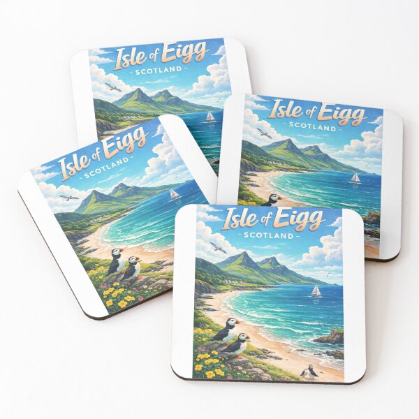 Item preview, Isle of Eigg Scotland – Puffins, Laig Bay and An Sgurr in the Inner Hebrides designed and sold by Aryabek.