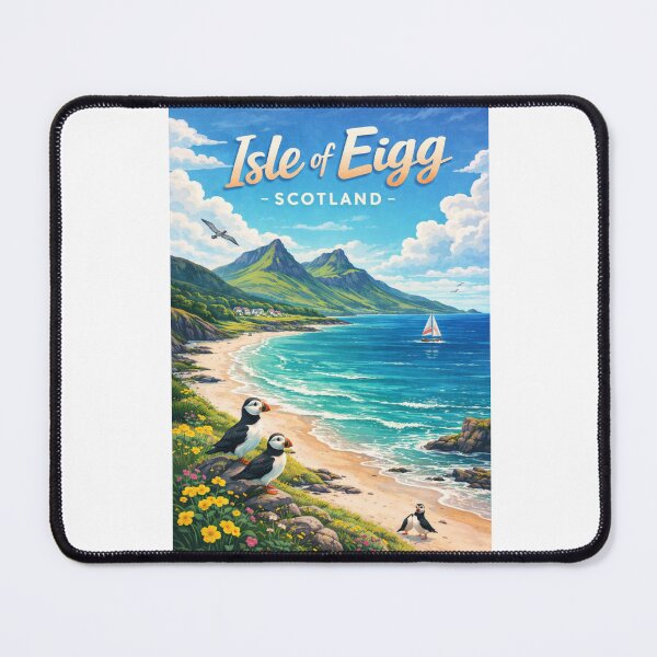 Item preview, Isle of Eigg Scotland – Puffins, Laig Bay and An Sgurr in the Inner Hebrides designed and sold by Aryabek.