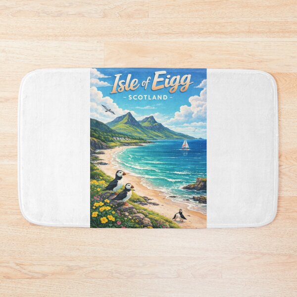 Item preview, Isle of Eigg Scotland – Puffins, Laig Bay and An Sgurr in the Inner Hebrides designed and sold by Aryabek.
