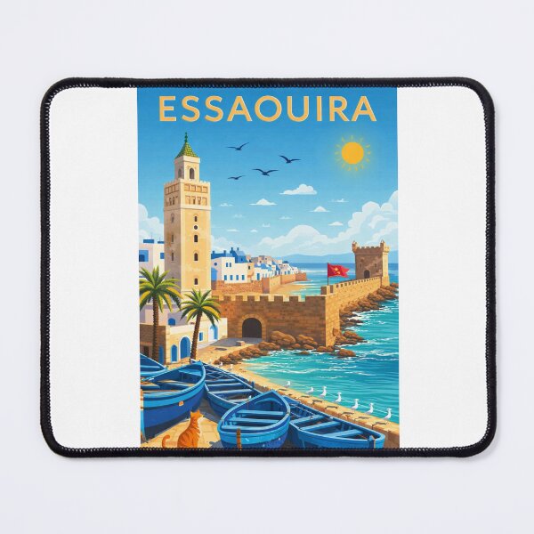 Item preview, Essaouira Morocco – Atlantic Coast Ramparts, Skala de la Ville, and Blue Boats in the Medina designed and sold by Aryabek.