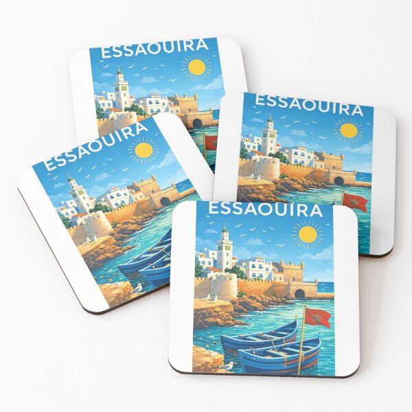 Item preview, Essaouira Morocco – Medina Walls, Port Towers and Boats near Skala du Port on the Atlantic Coast designed and sold by Aryabek.
