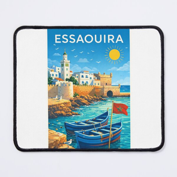 Item preview, Essaouira Morocco – Medina Walls, Port Towers and Boats near Skala du Port on the Atlantic Coast designed and sold by Aryabek.