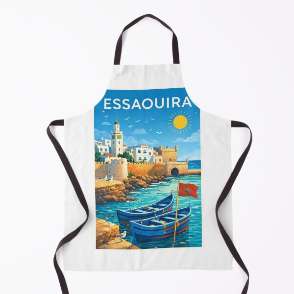 Item preview, Essaouira Morocco – Medina Walls, Port Towers and Boats near Skala du Port on the Atlantic Coast designed and sold by Aryabek.