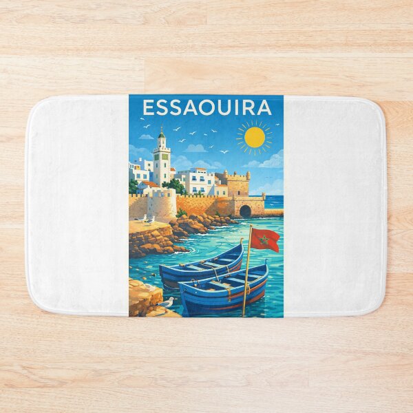 Item preview, Essaouira Morocco – Medina Walls, Port Towers and Boats near Skala du Port on the Atlantic Coast designed and sold by Aryabek.