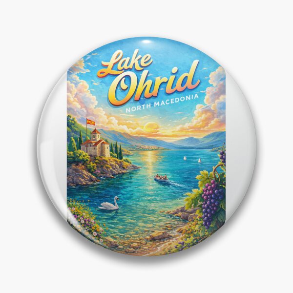 Item preview, Lake Ohrid North Macedonia – Church of St. John at Kaneo, Galičica Mountains and Sunset Over Bay of Ohrid designed and sold by Aryabek.